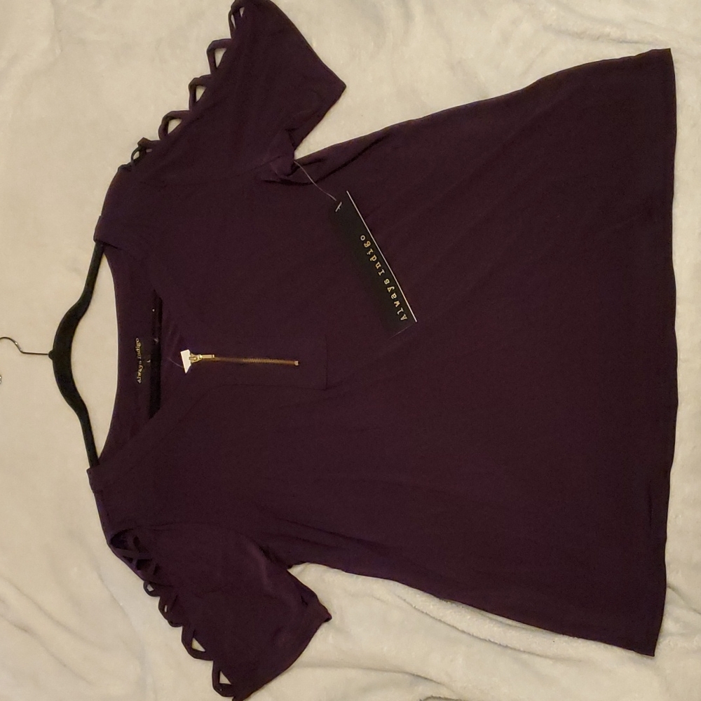 Always Indigo blouse, plum - Size Large